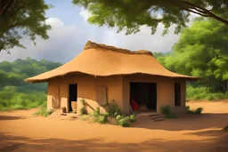 "Mud House": Paint a traditional mud house or hut, capturing the simplicity and earthiness of vernacular architecture.
