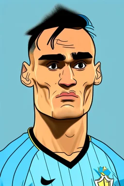 Lautaro Martinez Argentine football player , cartoon 2d