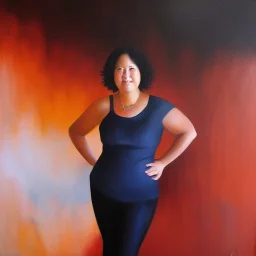 Full body portrait, painting, medium shot lady Cabincore