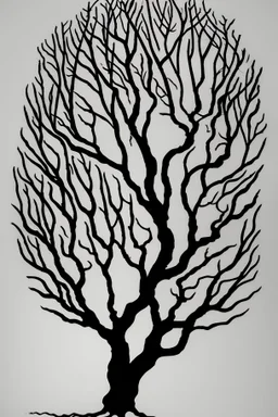 tree roots with animals silhouettes on the roots tattoo design