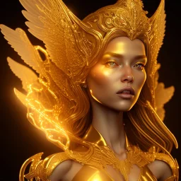 golden goddess, by Mahmoud Sai, Cartographic, Circuitry, Golden Hour, Closeup-View, 16k, Lumen Global Illumination, Diffraction Grading ,