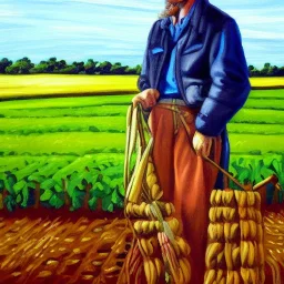 Painting of a futuristic farmer