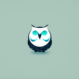 Owl + moon. Logo design minimalist. Soft colors.