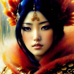 portrait beautiful face 'Yuria-Fist of the North Star',busty,ancient metal armor balanciaga fashion clothe painting by gaston bussiere, greg rutkowski, yoji shinkawa, yoshitaka amano, tsutomu nihei, donato giancola, tim hildebrandt, oil on canvas, cinematic composition, extreme detail,fit full head inside picture,16k