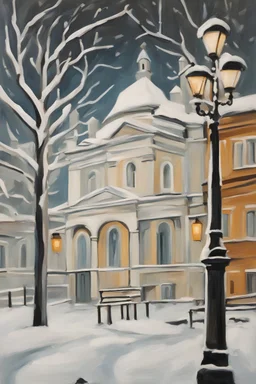 Alexandra "Sasha" Aleksejevna Luss oil paiting Pablo Picasso style Once upon a winter time Once upon a night time Stocholm city. Farther from the city center was an old park where the trees had bent under the heavy snow, forming beautiful white arches.