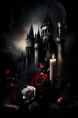 Princess, blood, roses, castle, candles, moon