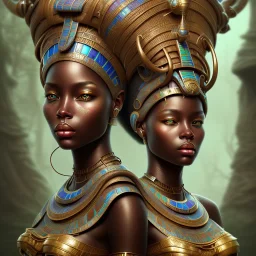 sango fantasy, fantasy magic, intricate, sharp focus, illustration, highly detailed, digital painting, concept art, matte, masterpiece head sexy African beauty black afro hair earth lady bronze African huts Egyptian princess