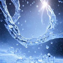 celestial, reflection, ice crystals, snow, icicles