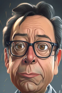 Caricatura de Gustavo Petro, hiper realista,8k