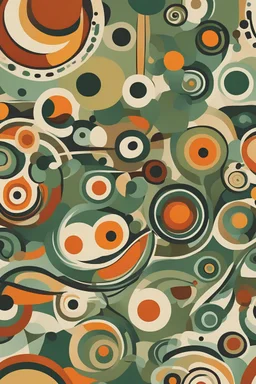 repeating patterns for wallpaper in the styles of Wassily Kandinsky with earthy tones including earthy green and orange