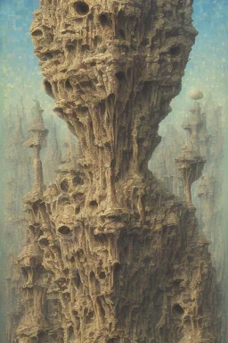 For The Eye of Silence Max Ernst employed a technique called decalcomania to create arbitrary textures on the canvas, which he then reworked to resemble rock formations and forms of animals, plants. a primordial-like "part vegetation, part rock and part bejewelled