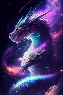 Fierce Magical dragon in space