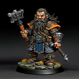 dwarf warrior with crossbow, black hair