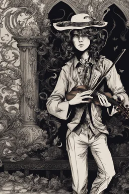 Dark musician with violin