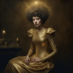 (Masterpiece1:5) By(Jan Saudek:Natalie Shau:1.5) (highest quality) (ultradetailed:1.5),bright Foreground with (gold sparkles floating Intricately through the painting:1.5),attractive and content woman 😁, she sits on the beach with snoot lighting is the defining light source,gold dress melting into the sand 😅),dreamlike, (surreal:0.5) beach with soft sand, High contrasts, vibrant colors, flawless Composition,Soft Lighting Create Depth Of Field. accentuates the beauty of the piece,provocative ar