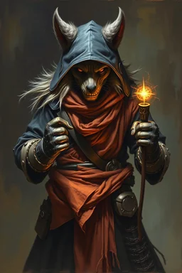 master oil painting with some air brush, fluffy human thief ninja hyena merchant sailor priest realistic and creepy, with gauntlets , straight from the lich lab, in the style of Escher and Titian