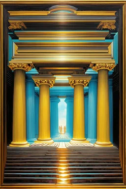 harmonic misalignment of the temple; Neo-Surrealism; Optical Art; De Chirico