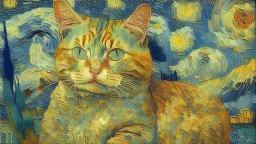 Portrait of a cat by Van Gogh