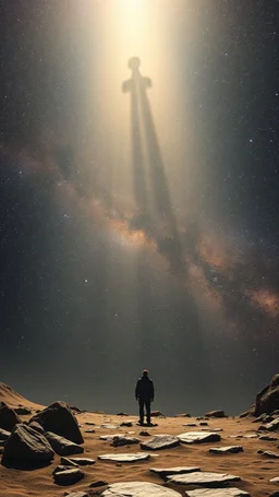 Back in time through a Time Machine in the parallel universe among the galaxies and the stars a big giant shadow of gas covering the sky from a distance
