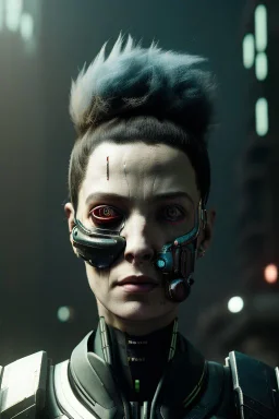 portrait post-apocalypse cyborgs in a cyberpunk city, sci-fi fantasy style, 8k,dark