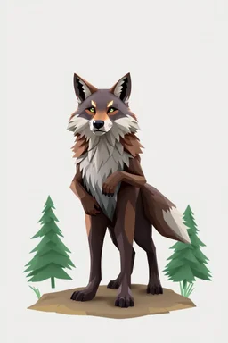 hi poly Forest Wolf T-pose just the character and simple background
