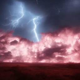 lightning bolt, red, storm, unreal engine, magic