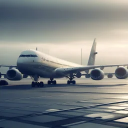 i want to create ai image for photo backgrounds of an aeroplane parked in the runaway