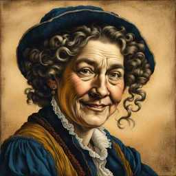 colored etching of a raggedly dressed, French ,country peasant woman , with highly detailed beaded hair and facial features ,in the style of Rembrandt, Gian Lorenzo Bernini, Johannes Vermeer, and Ann Chernow, with a fine art aesthetic, highly detailed , realistic , 4k UHD cinegraphic quality