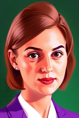 Extremely rich young female politician portrait