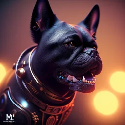 black dog, steampunk, unreal 5, octane render, cinema4d, dynamic lighting, dramatic lighting, 4k, redshift render, highly detailed, hyper realistic