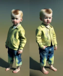 Van gogh toddler, full body, dramatic lighting, hyper realistic