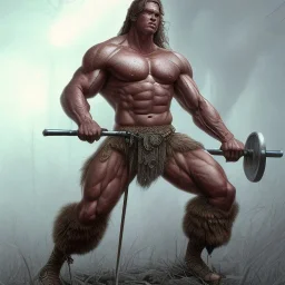 illustration bodybuilder barbarian by adrian smith ted nasmith