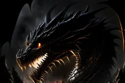 16k, ultra detailed, high quality, back ground hell, there's shadow of black dragon