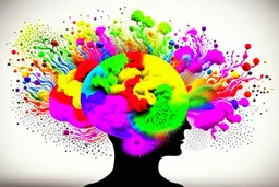 A mind with a variety of colorful thoughts .
