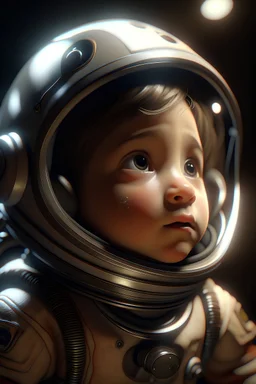an astronaut boy, cute big circular reflective eyes, Pixar render, unreal engine cinematic smooth, intricate detail