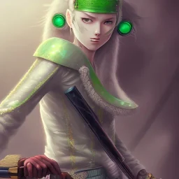 zoro, green, chainsawman, animestyle, denji, three chainsaw style, three sword style, majestic, soft pastel colors, soft smooth lighting, intricate detail,