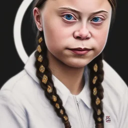 portrait Greta Thunberg noose piecing