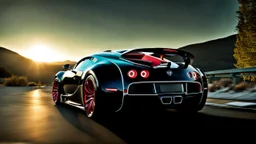 Alien looking Bugatti Veyron Hyper Sport, desktop wallpaper, 4K, Cinematic, rear view