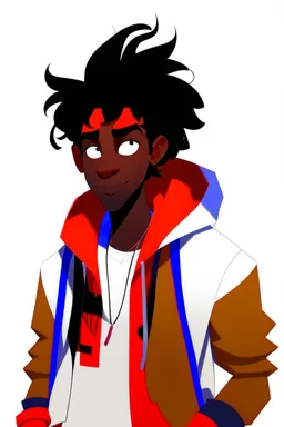 Spiderman into the spider verse tarzı erkek karakter kıvırcık ve beyaz