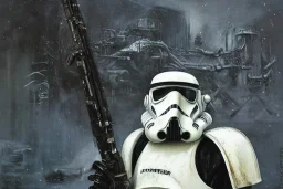 gaspunk stormtrooper in winter painted by hr giger