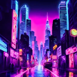Make a neon city bg