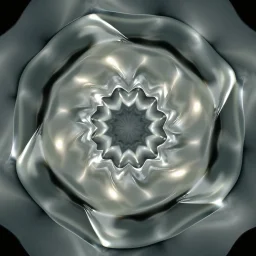 Mesmerizing abstract 3d visual, recursive Symmetrical structure of flowing translucent shapes, centered, soft aesthetic, negetive space.