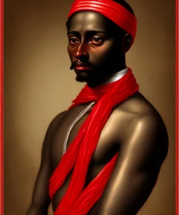 Negro Felipe, african slave, red uniform, red headband