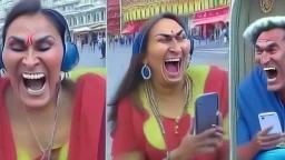 indian lady slams phone down while laughing at the fake russian man