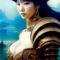 portrait beautiful face 'Yuria-Fist of the North Star',busty,ancient metal armor balanciaga fashion clothe painting by gaston bussiere, greg rutkowski, yoji shinkawa, yoshitaka amano, tsutomu nihei, donato giancola, tim hildebrandt, oil on canvas, cinematic composition, extreme detail,fit full head inside picture,16k