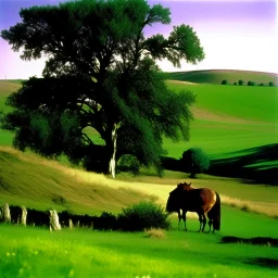 Nebraska 1997 Wild Horse Hill Photo, FNAF Purple guy in the foreground behind a tree.