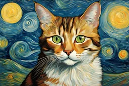 Portrait of a cat by Van Gogh