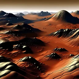 Un paisaje montañoso del planeta marte