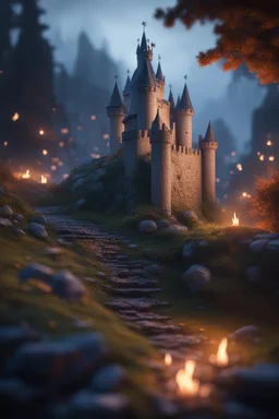 The castle's stone, can't quell the fire As whispers weave, the ghostly choir [Outro] The crown falls down, in twilight's bower 'Tis silent now, the final hour,bokeh like f/0.8, tilt-shift lens 8k, high detail, smooth render, down-light, unreal engine, prize winning