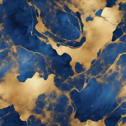 Hyper Realistic navy-blue & golden marble texture with rustic background & vignette effect